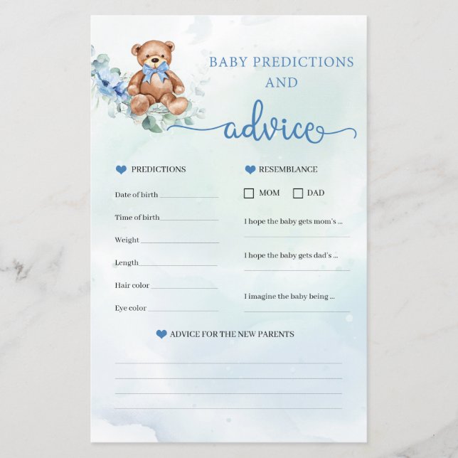 Jeu de prédictions et de conseils pour bébé élépha (Devant)