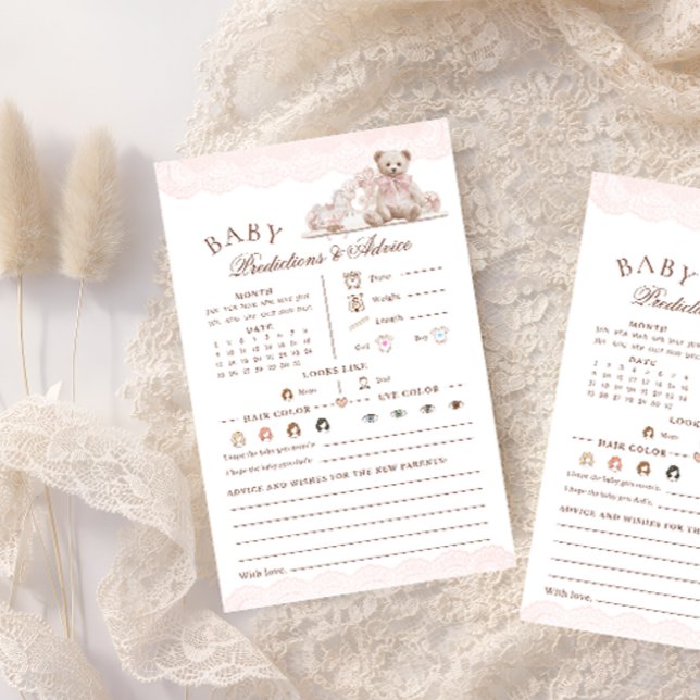 Jeu de prédictions pour Baby Shower sur le thème d (Créateur téléchargé)