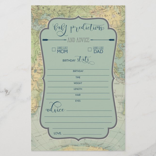 Jeu de Prédictions pour Bébé à la Baby Shower Aven (Devant)