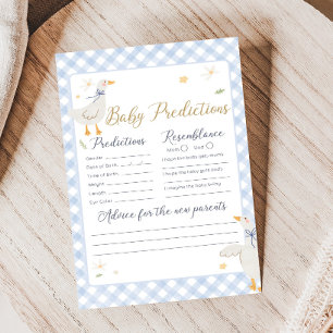 Jeu de prédictions pour bébé à la douche en vichy 