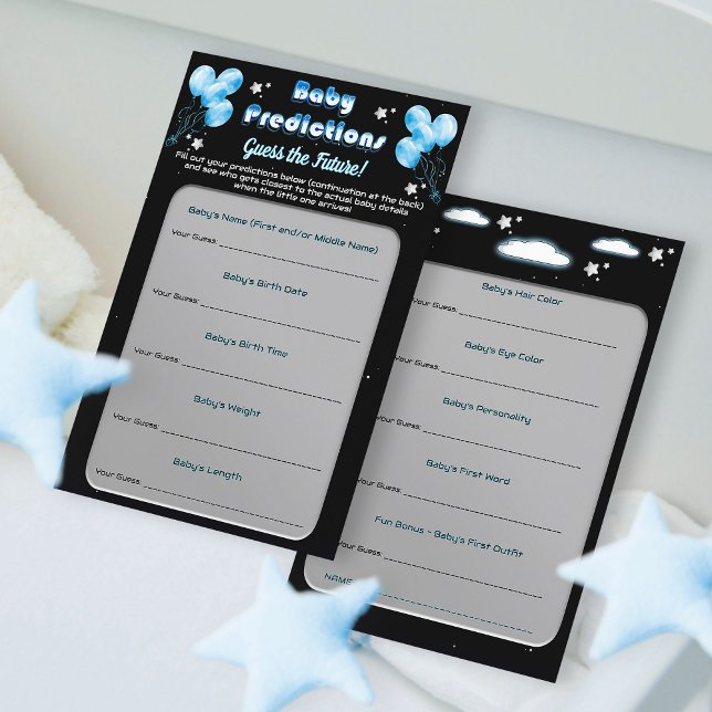 Jeu de prédictions pour bébé avec ballons bleu nui (Créateur téléchargé)