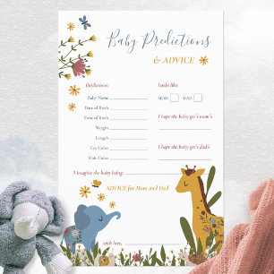 Jeu de prédictions pour bébé avec des animaux mign