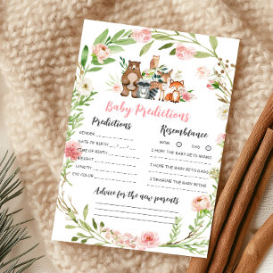 Jeu de prédictions pour bébé avec fleurs roses et