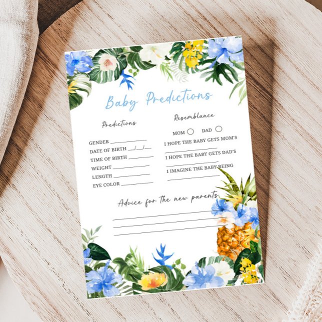 Jeu de prédictions pour bébé Baby Shower Aloha Ana (Aloha Baby Baby Shower Game)