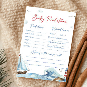 Jeu de prédictions pour bébé marin bleu rouge