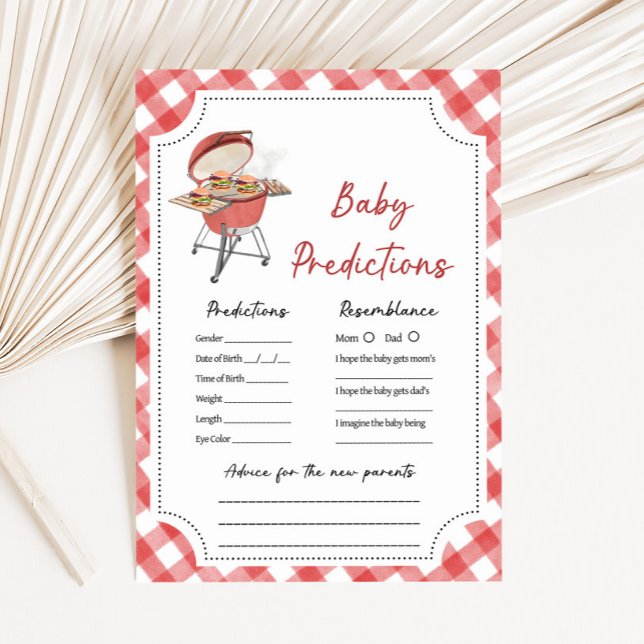 Jeu de prédictions pour bébé Shower Baby-Q BBQ (Burger BBQ Baby Shower Game)