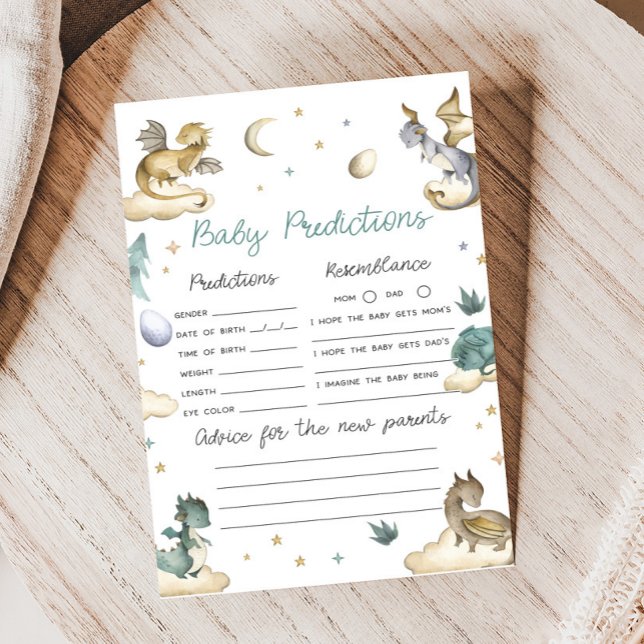Jeu de prédictions pour bébé Shower Bébé Dragon (Dragon Baby Shower Game)
