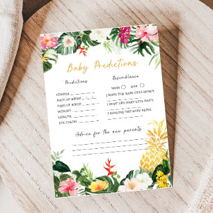 Jeu de prédictions pour la baby shower Aloha Baby