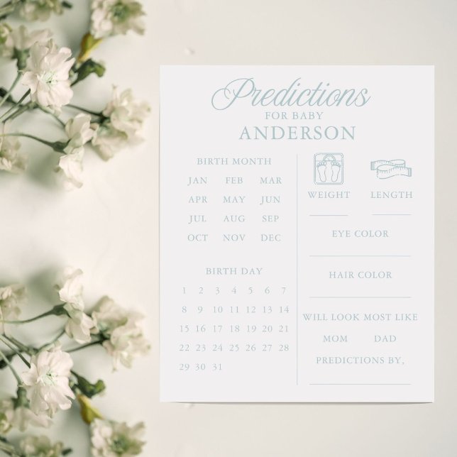 Jeu de prédictions pour une baby shower Minimalist (Créateur téléchargé)