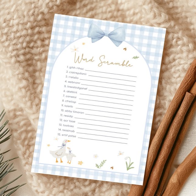 Jeu de prix de Baby Shower pour un Fou Rigolo à Ca (silly Goose Baby Shower Game)