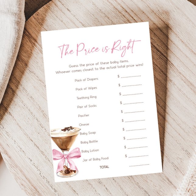 Jeu de prix de la Douche de Martini Espresso à Rub (Espresso Baby Shower Game)