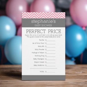 Jeu de prix parfait - Baby shower Chevrons Rose