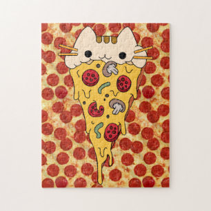 jeu de puzzle à pizza de chat
