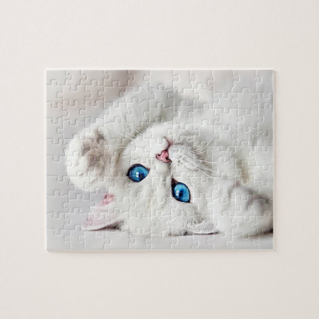 Jeu de Puzzle Fluffy White Kitty (Horizontal)