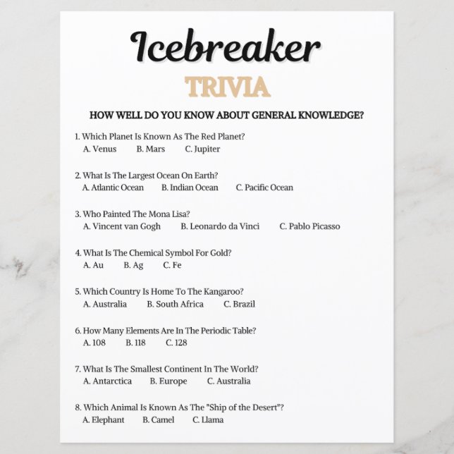 Jeu de questions-réponses pour briser la glace (Devant)