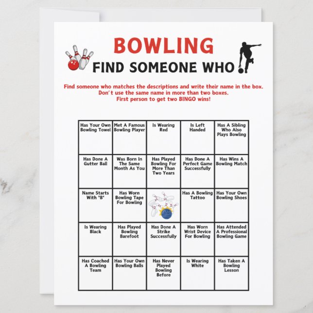 Jeu de quilles Trouve quelqu'un (Devant)