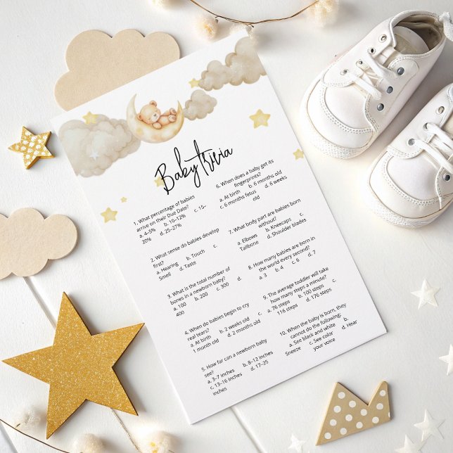 Jeu de quiz bébé pour Baby Shower Over the Moon  (Créateur téléchargé)