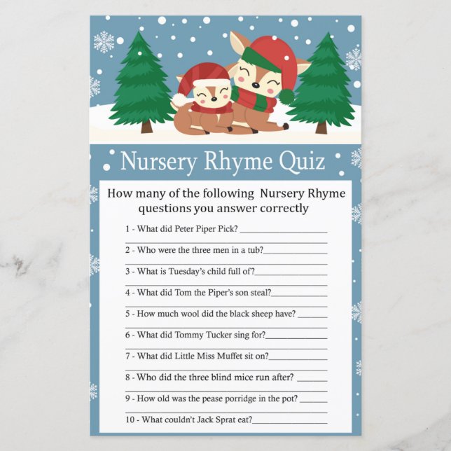 Jeu de quiz de bébé-réception sur les rimes matern (Devant)