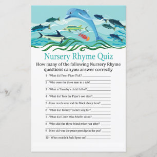 Jeu de quiz de comptine de nurserie de dauphin pou