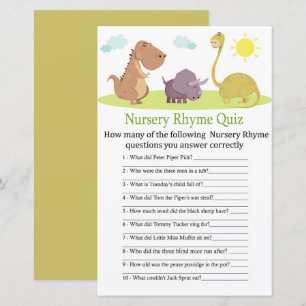 Jeu de quiz de comptine de nurserie de dinosaure p