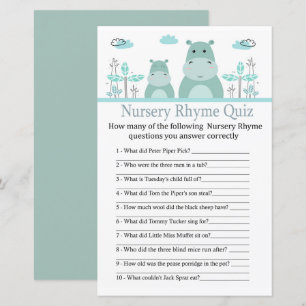 Jeu de quiz de comptine pour bébé Blue Hippo baby