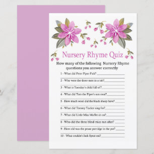 Jeu de quiz de comptine pour bébé Fleurs violettes