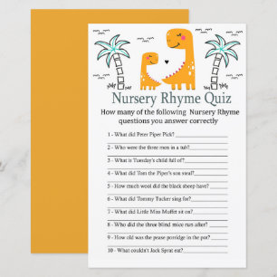Jeu de quiz de comptine pour bébé shower orange Di