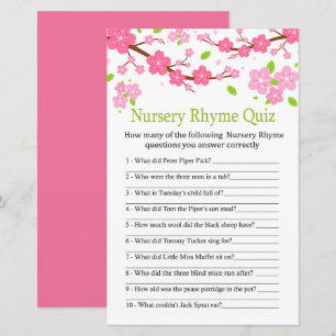 Jeu de quiz de comptine pour bébé sur une branche 