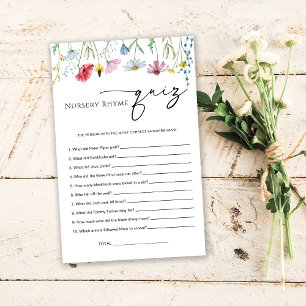 Jeu de quiz de comptine pour la pépinière de fleur