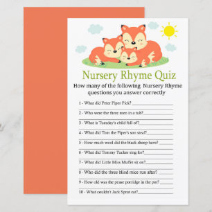 Jeu de quiz de la nursery rhyme renard endormi pou