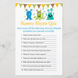 Jeu de quiz de rime de maternelle pour bébé Monste