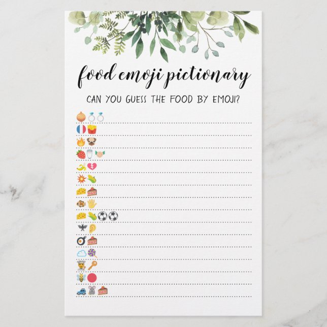 Jeu de Quiz Pictionary d'emoji de nourriture avec  (Devant)