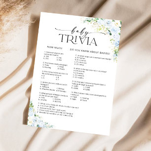 Jeu de quiz pour bébé sur le thème floral bleu cla