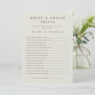 Jeu de quiz simple pour la fête prénuptiale