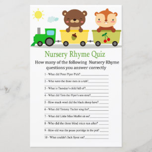 Jeu de quiz sur la comptine des animaux en train p