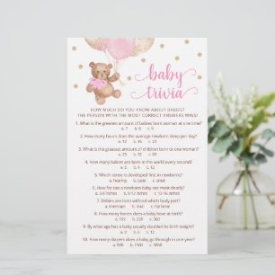 Jeu de quiz sur les bébés Baby Shower Teddy Bear