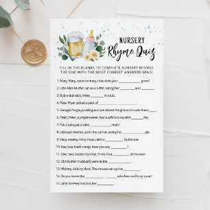 Jeu de quiz sur les rimes de la nurserie Baby Is B