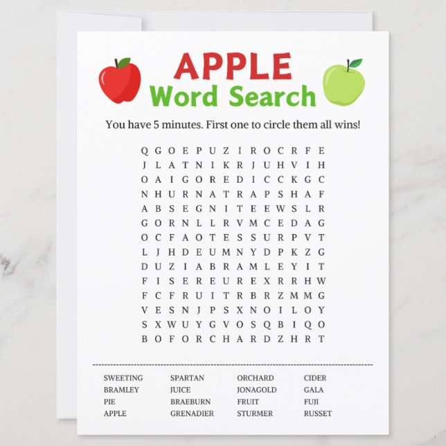 Jeu de recherche Apple Word (Devant)