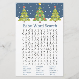 Jeu de recherche Baby shower mot Noël joli