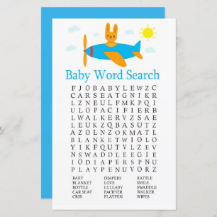 Jeu de recherche Baby shower Word de l'appareil jo