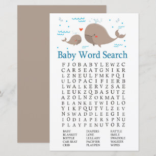 Jeu de recherche de Baby showers de baleines