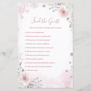 Jeu de recherche de l'invité Flocon de neige rose