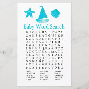 Jeu de recherche de mot Baby shower nautique