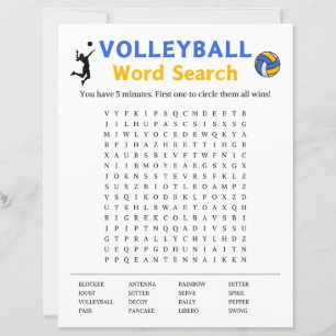 Jeu de recherche de mot volleyball