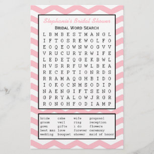 Jeu de recherche de mots de la fête nuptiale