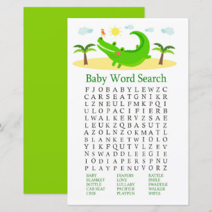 Jeu de recherche de mots pour Baby Shower Alligato