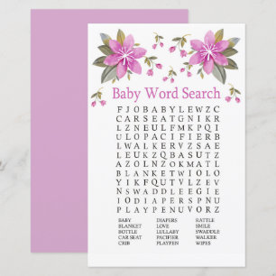 Jeu de recherche de mots pour Baby Shower avec des