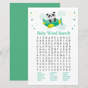 Jeu de recherche de mots pour Baby Shower avec un 