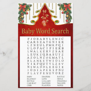 Jeu de recherche de mots pour Baby Shower sur l'ar