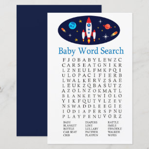 Jeu de recherche de mots pour Baby Shower sur le t